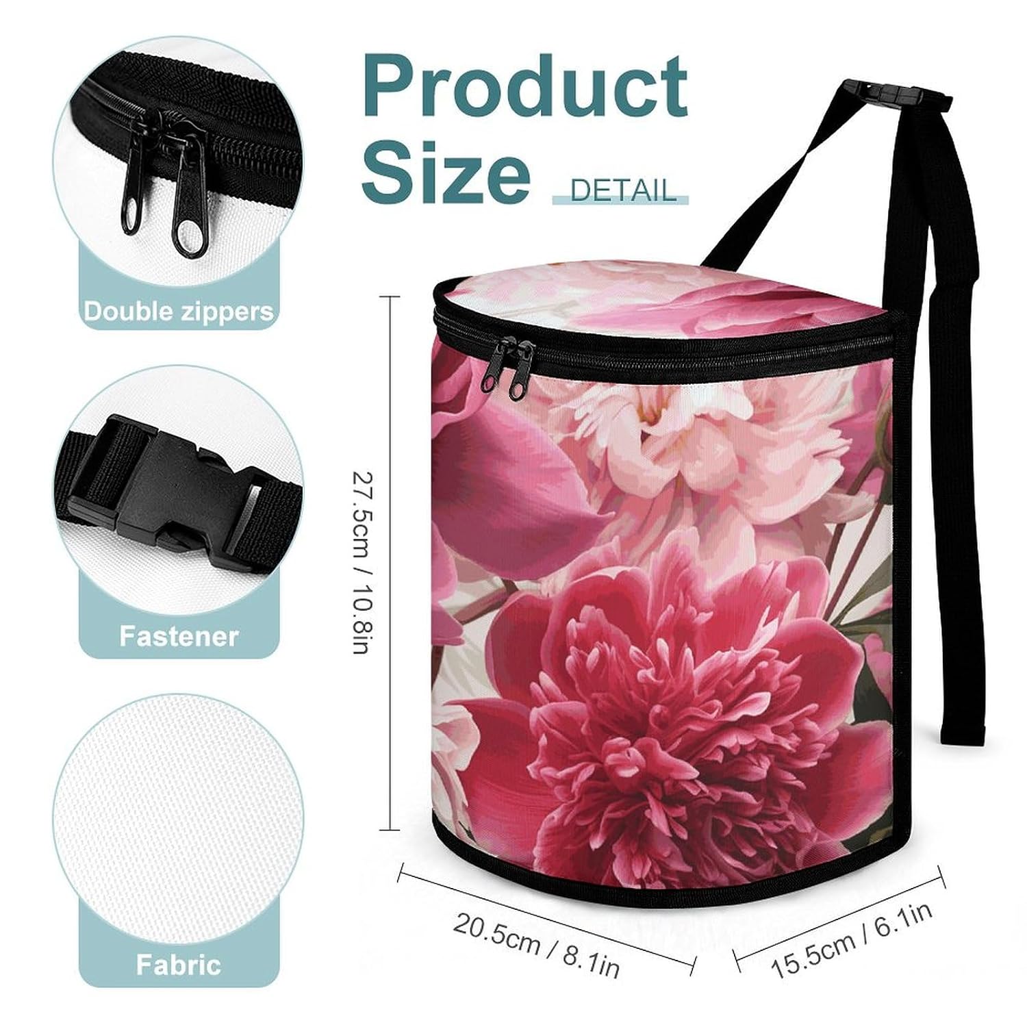 Botanical Floral Car Trash Can Bin Bag Waterproof Car Garbage Can Bag Trash Can for Car Car Trash Can for Women Men Garbage Can for Car Car Trash Can with Lid Trash for Car Trucks Rvs