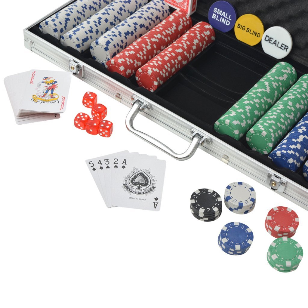 Festnight Set Poker avec 500 Jetons dans Un Coffre en Aluminium