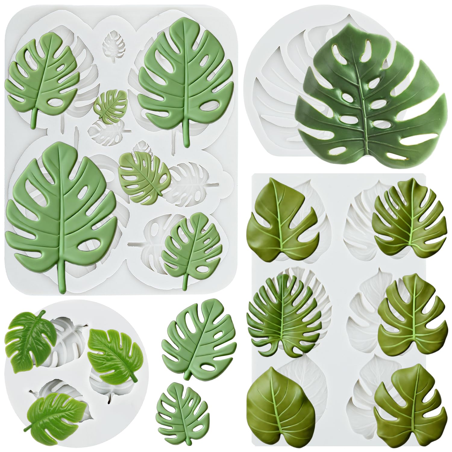 Moules en silicone premium feuilles tropicales pour décors de gâteaux nets