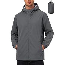 UIQUR Mens Rain Jacket Lightweight Windbreaker Waterproof Raincoat Cycling Running Hiking Gear Hood Packable