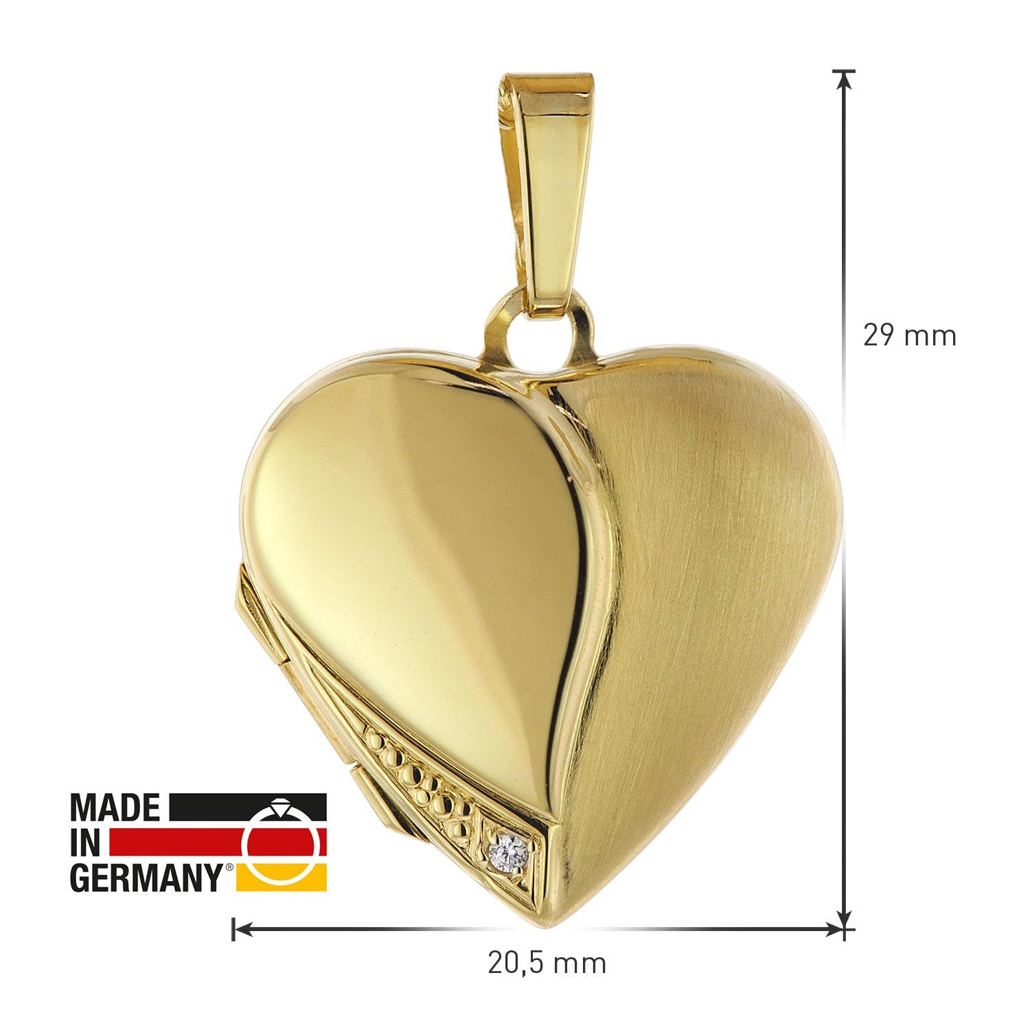 trendor Medaillon Herz mit Damen-Halskette Gold auf Silber 925 75738 | zauberhaftes Silber-Medaillon für Damen, Silberschmuck für Frauen, tolle Geschenkidee