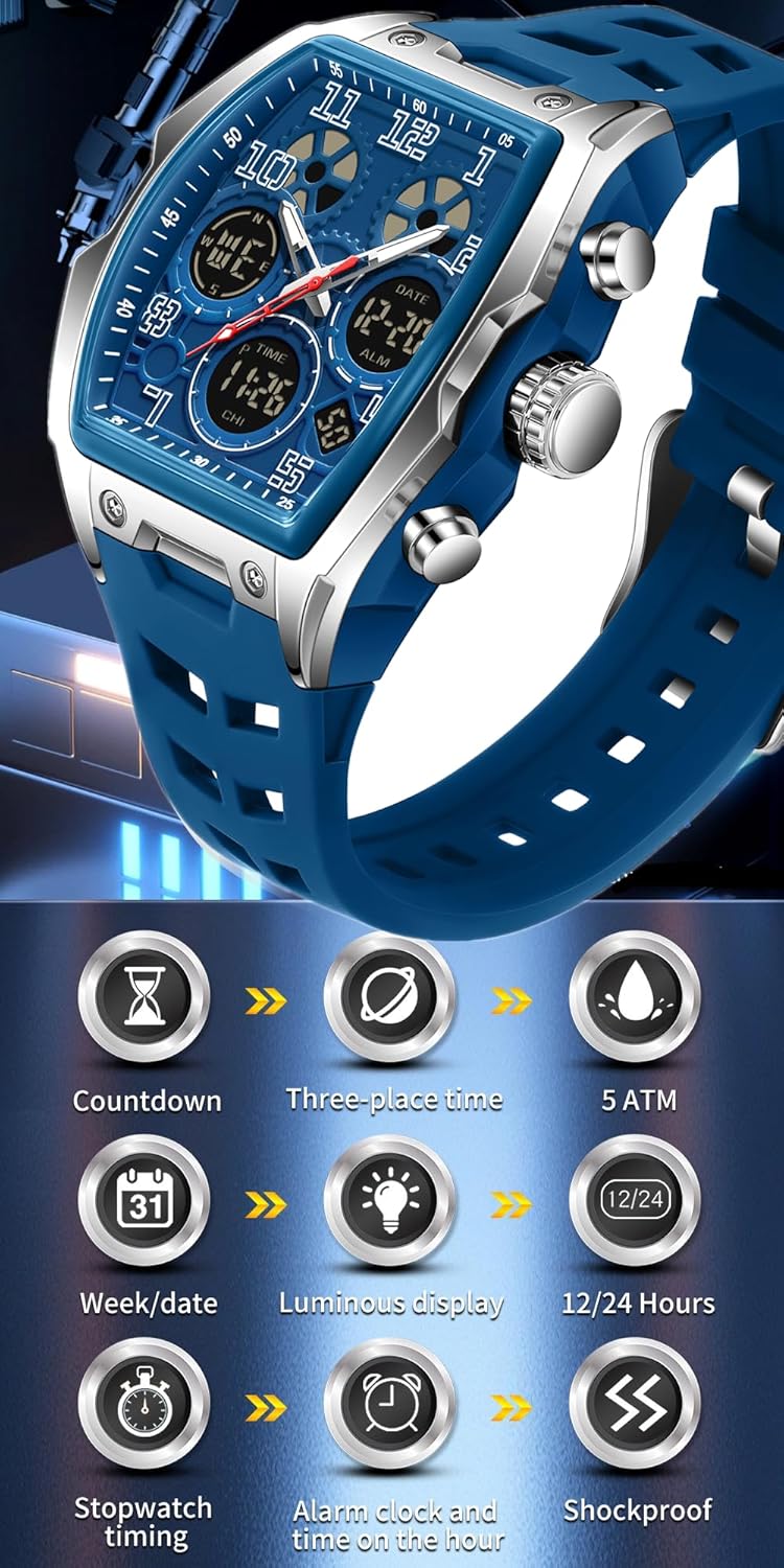 Montre rectangulaire sportive