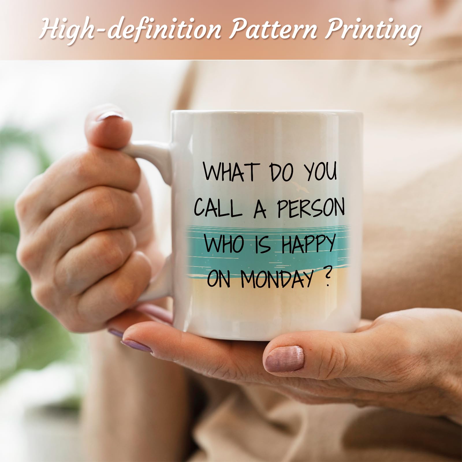 Funny Retirement Coffee Mug 11Oz - 'Happy Monday' Gift For Retirees, Coworkers, Teachers - View #5