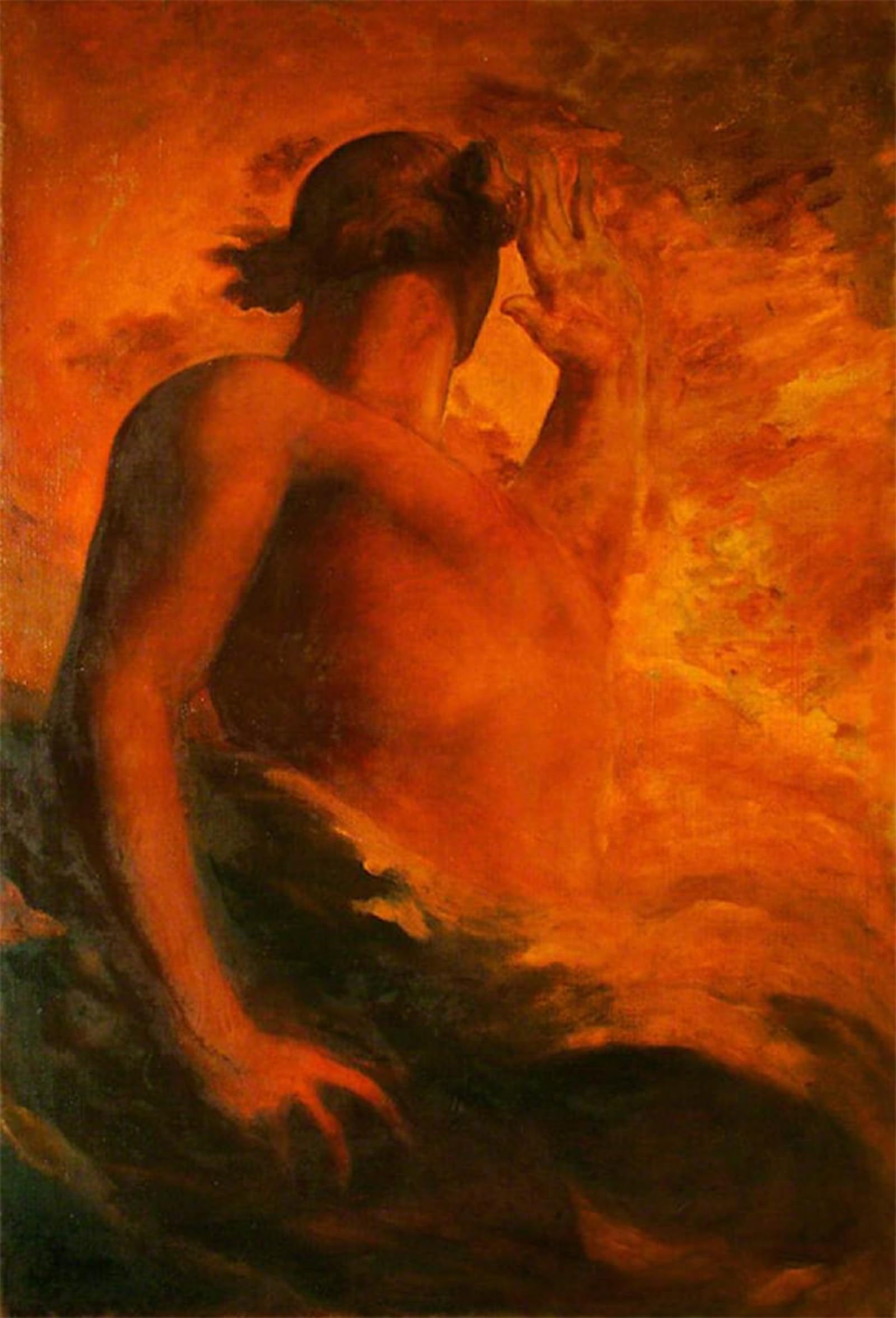 POSTERIIk Vintage Print Pop Art Landscape Artwork Satan by George Frederic Watts Art Prints for Office Home Decor 60x90cm