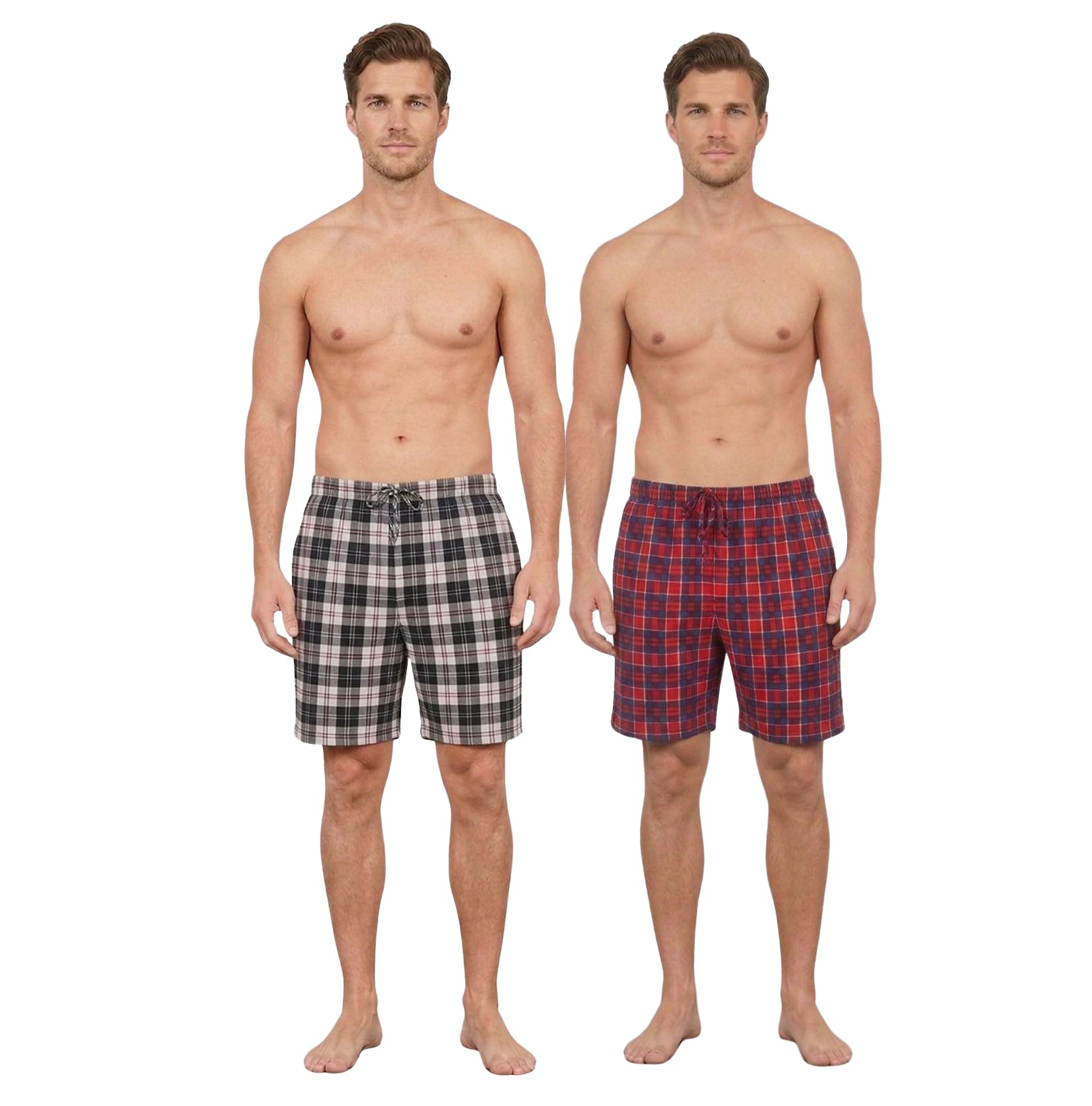 Men's Short Lounge Wear Pants Nightwear (Two Pack) Pyjama Bottoms Sleepwear