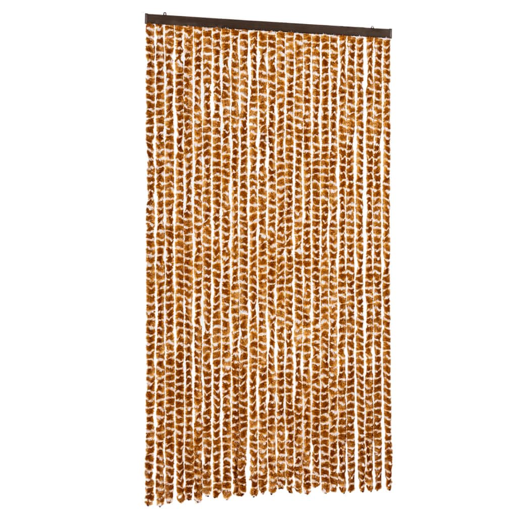Zasłona muchowa Chenille Ochra i Biała 118x220 cm