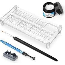 RUNJRX 36 Switches Acrylic Lube Station for Keyboard Switch,GPL 205G0 0.53oz/15g, Switch Opener for MX Cherry Akko Panda Kailh Gateron,Switch Tester,Switch Lube Kit for Gaming Keyboard