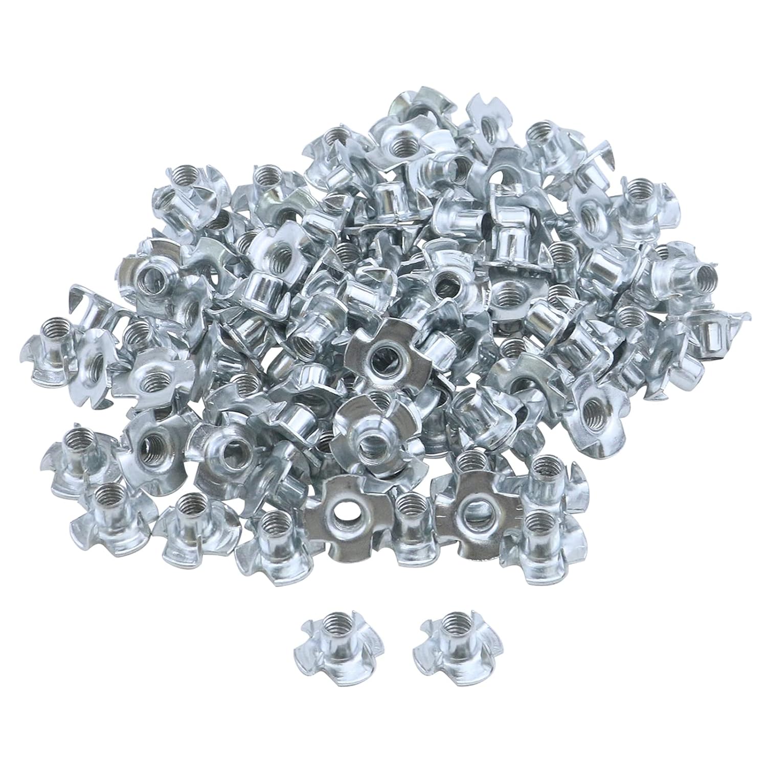 Antrader M6 x 8 Galvanized TNuts Pronged Tee Nut Four Claw