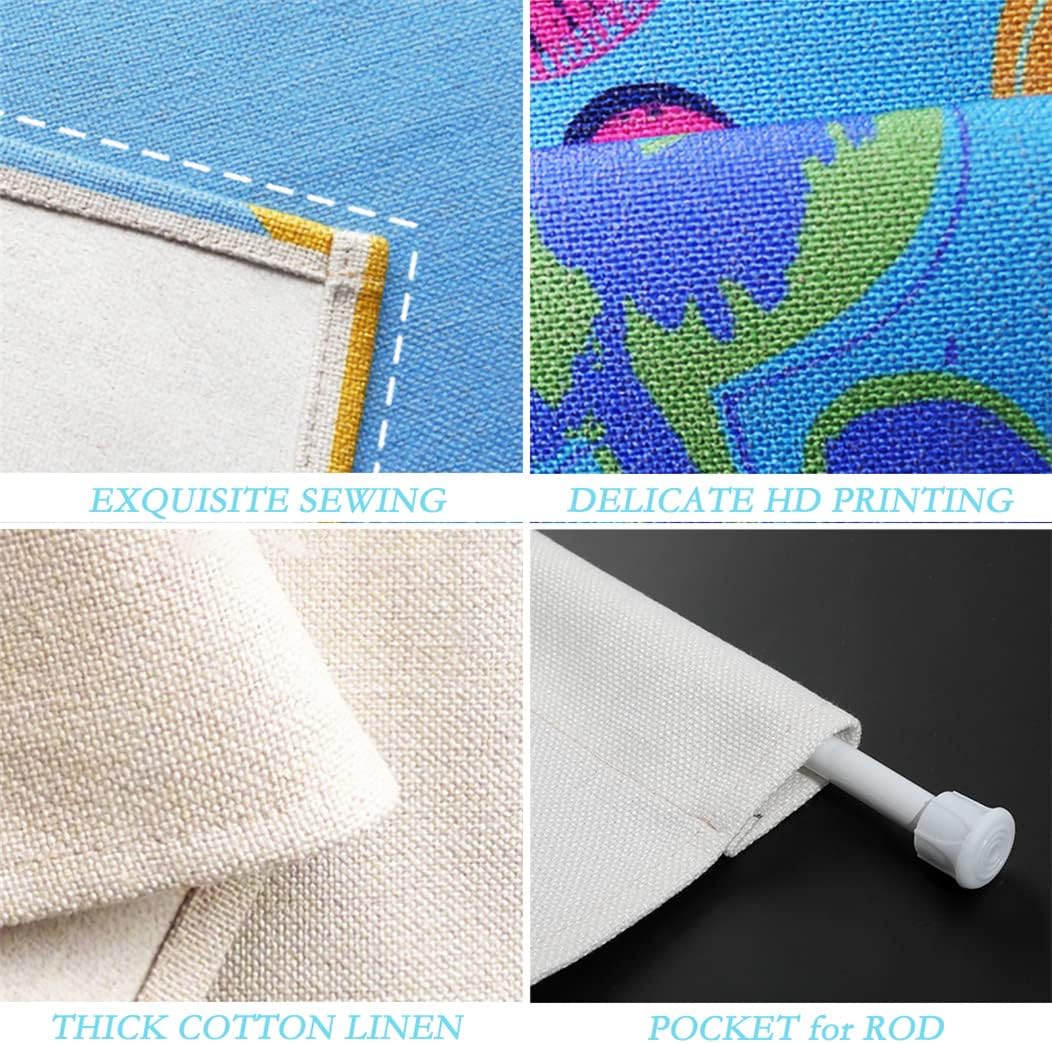 Chinese Bedroom Partition Door Curtain Magnolia Flower Printed Japanese Noren Doorway Curtain Cotton Linen Feng Shui Door Curtain, 33.5" x 35.5"