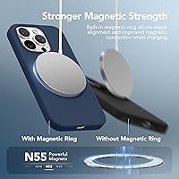 Vista 1492 de GONEZ Funda de silicona para iPhone 15 Pro Max, compatible con Magsafe, protector de cámara + protector de pantalla, forro de microfibra suave Negro