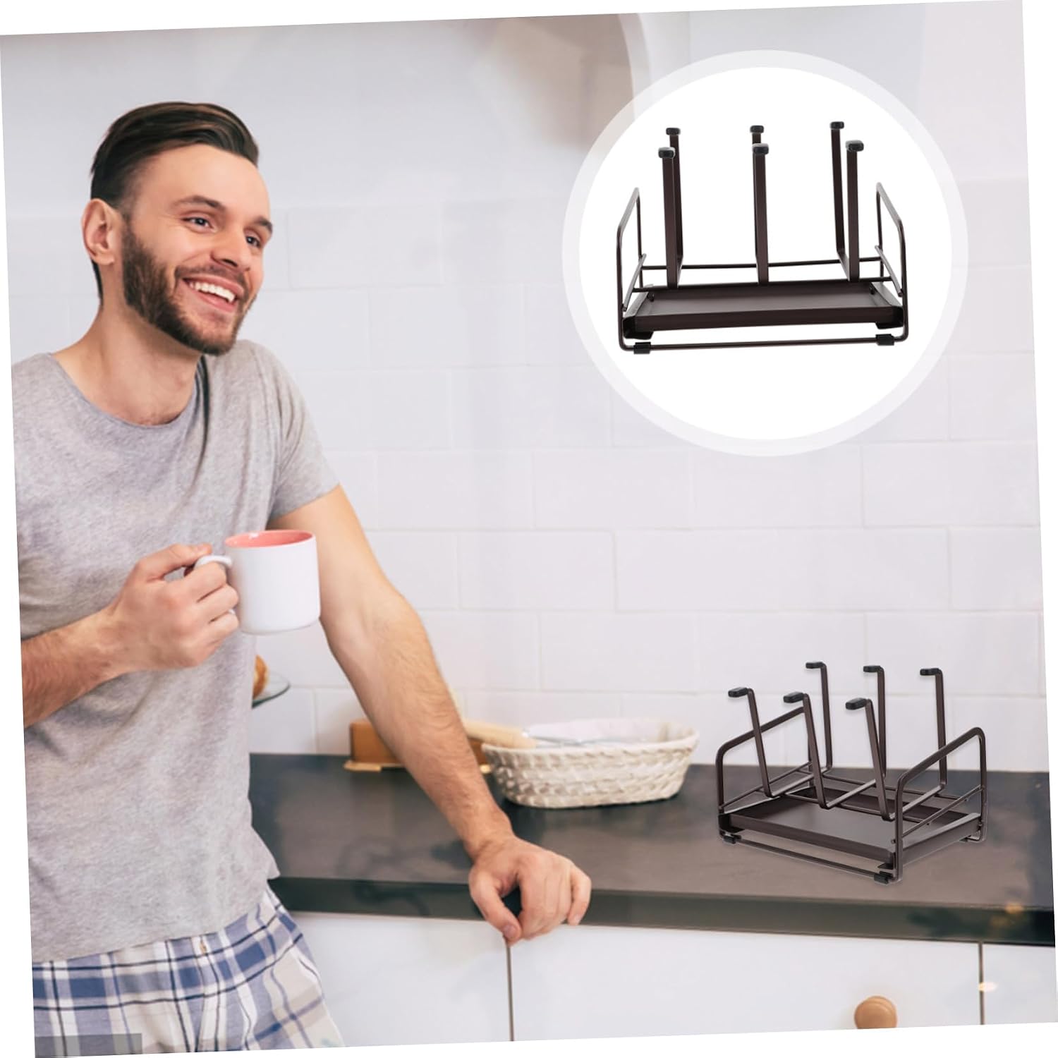 Iron Cup Holder Drying Rack for Kitchen Counter Drain Cup Holder Stand