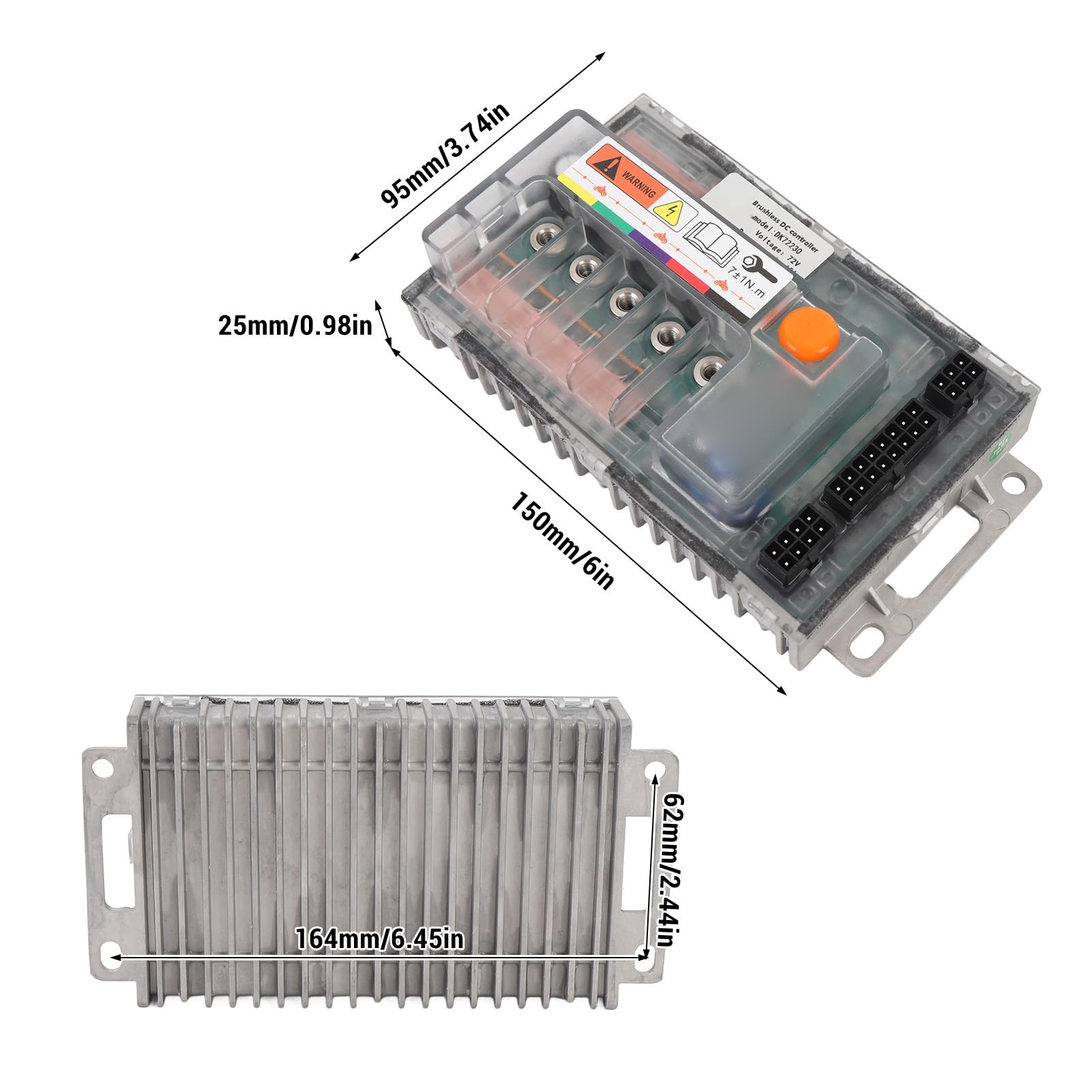 Sterownik Sinusoidalny DK72230, 36–100 V, Bezszczotkowy Sterownik Silnika Prądu Stałego 72 V ze Stopu Aluminium, do Silnika z piastą QS o Mocy ≤ 2000 W. Silnik Typu Middrive