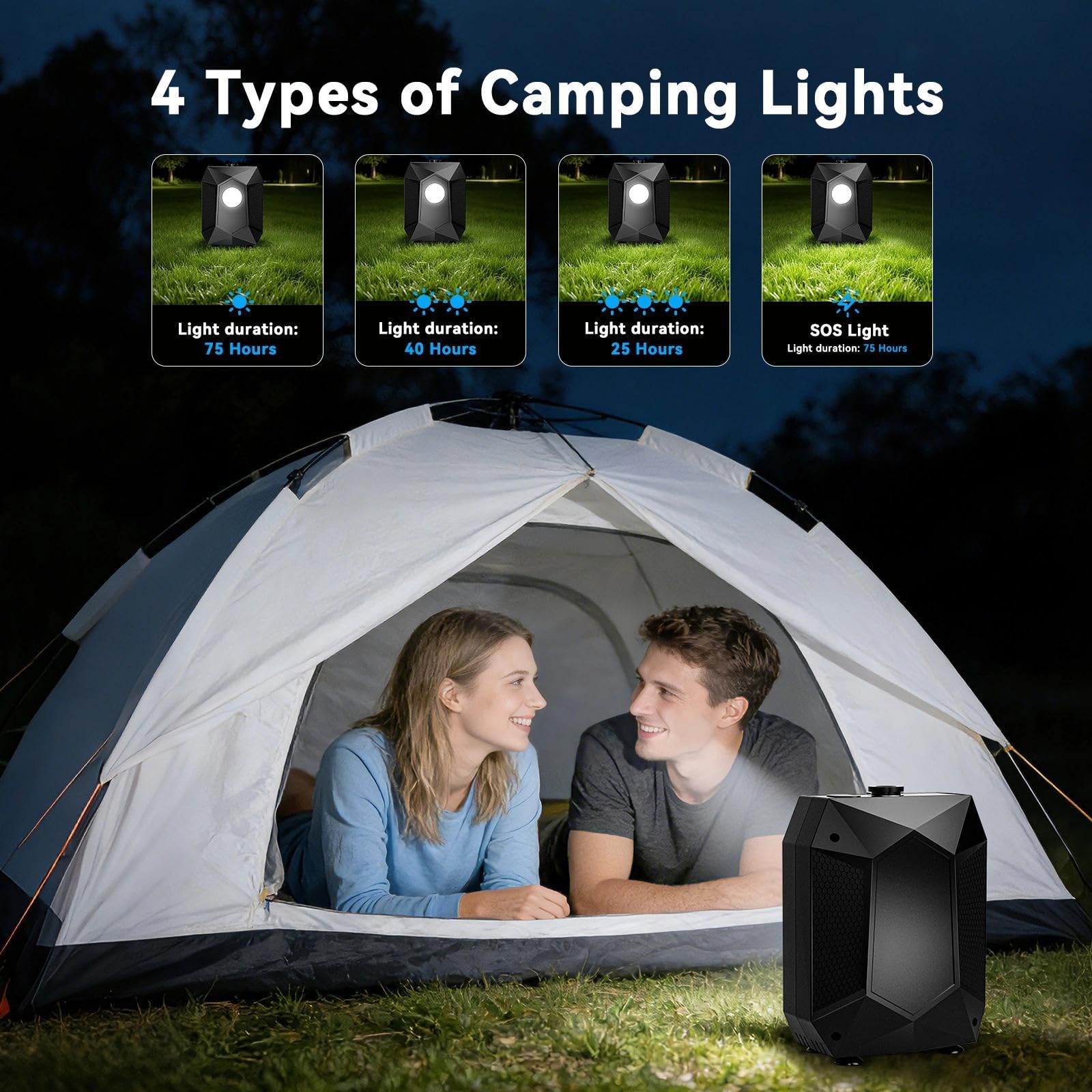 Doccia da Campeggio,6000 mAh Doccia Portatile Ricaricabile,Con luce notturna，Doccia Campeggio,con Doccia Filtrabile, Display Intelligente a LED,Doccia Esterna per Campeggio, Escursionismo, Auto