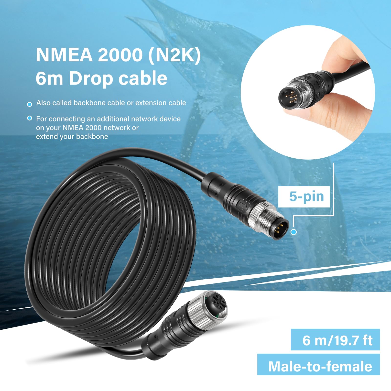 Câble d'extension NMEA 2000 (N2K) 6 m