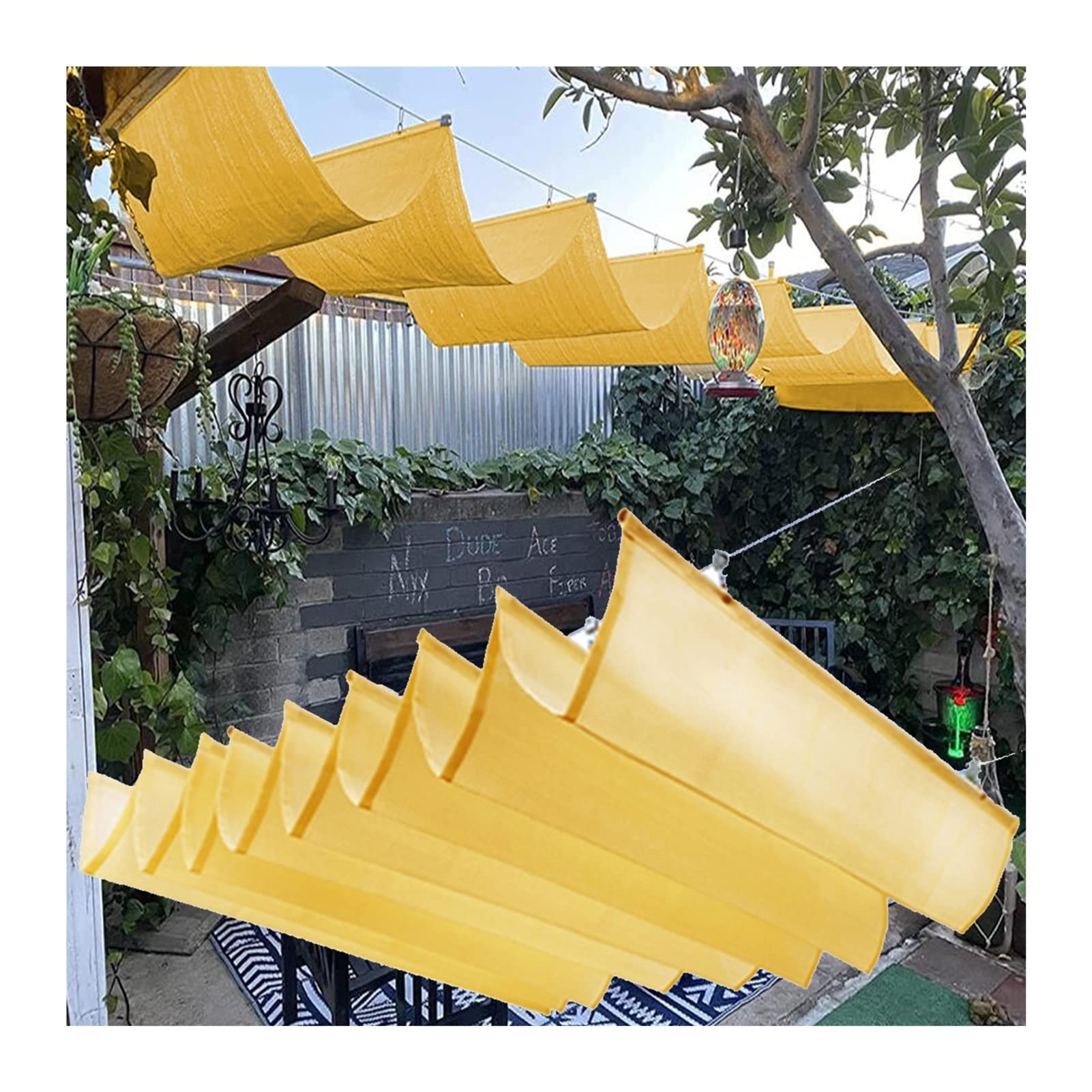Amazon.de: LXBAMKEA Im Freien Sonne Sonnensegel Einziehbar Welle  berdachung Pergola Abdeckung Mit Montagesatz, Anti-UV Schutz Durchlssig  Markise, Deck Hof Garten Dach Schutz, Anpassbar