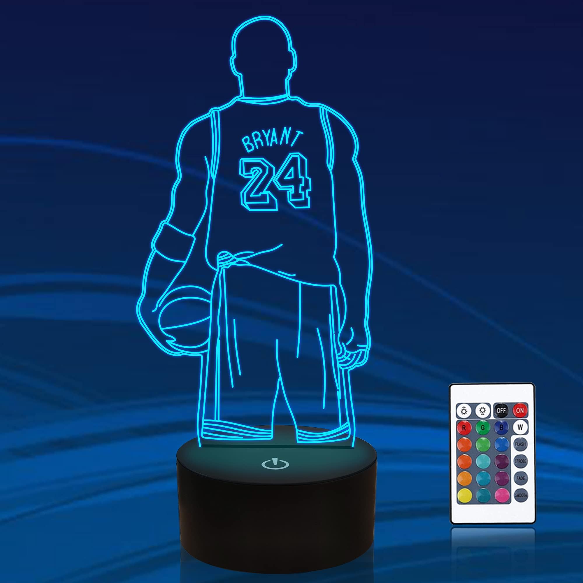 Attivolife Basketball Player Kid's Bedside Light, Attivolife 3D Illusion LED Night Lamp with Remote Control, Best Birthday Gifts for Sports Lover Boy Girl Teen 16 Colors Changes + Timer + Dim Function