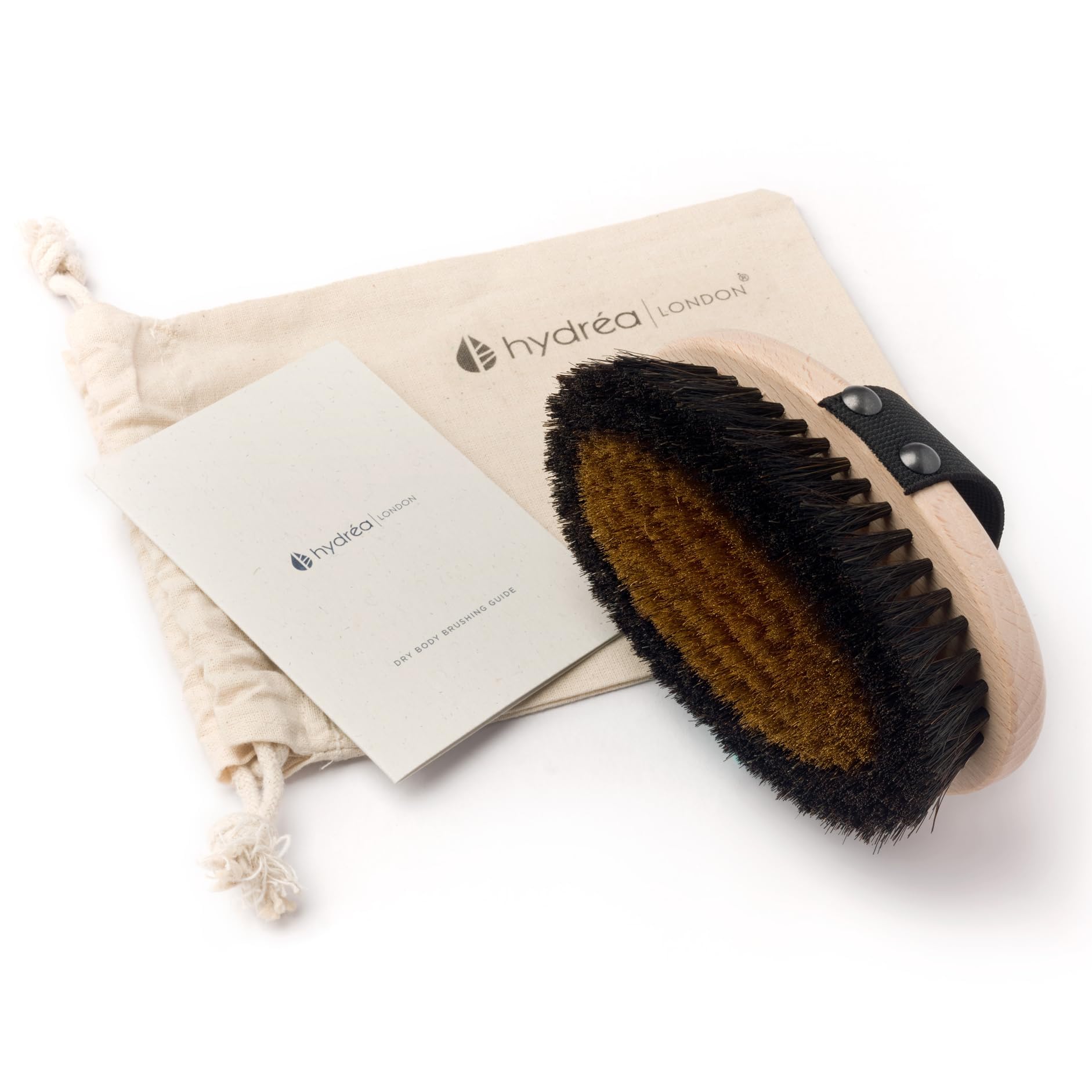 Hydrea London Ionic Copper Glow Dry Body Brush Spazzola esfoliante ed energizzante per la pelle con setole in rame, drenaggio linfatico, massaggio a secco, anticellulite