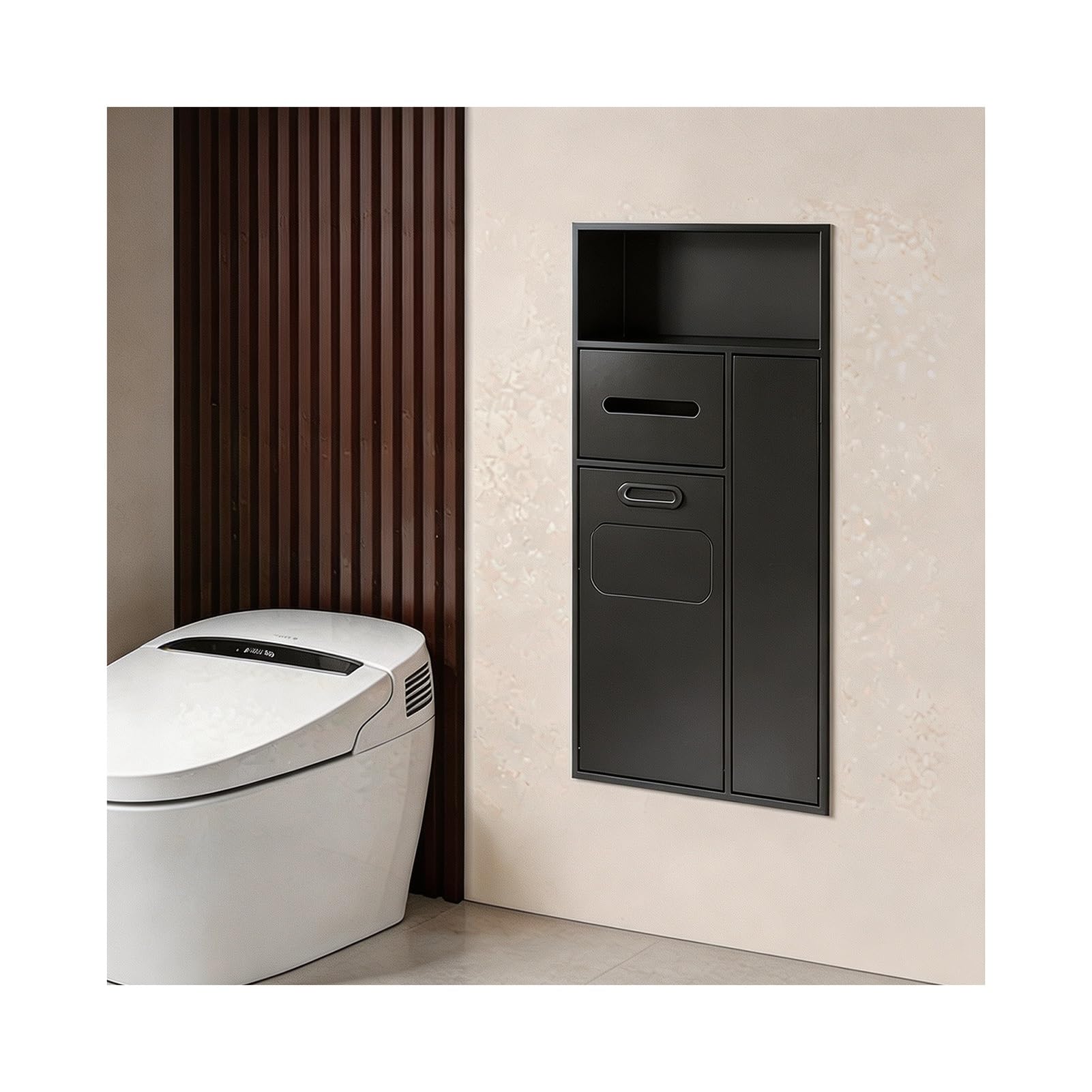 Recessed Toilet Niche, Concealed Bathroom Trash Can Niche for Hoom Bathroom