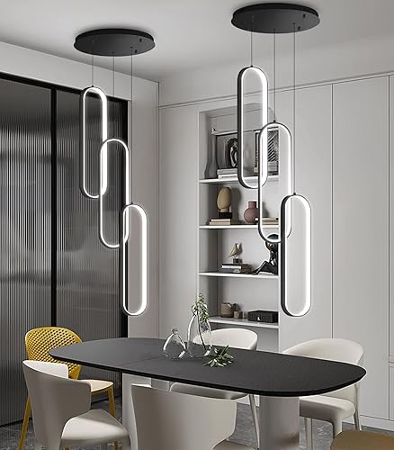 Miniatura 25 de Candelabros LED modernos para entrada de vestíbulo, techo alto, lámparas de escalera largas, regulables, montaje empotrado, alto recibidor,