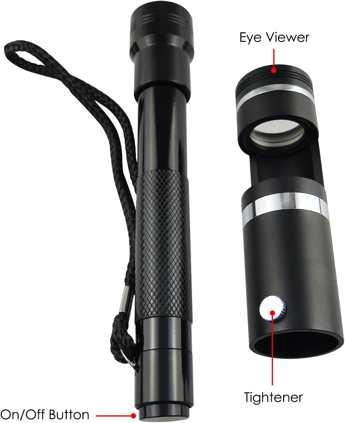 Darkfield Loupe with Flashlight LED Jewelry Magnifier Loupe, Polariscope 18mm 10x Handheld Dark Field Hastings Loupe Gemstones Gemological Testing Diamond Jeweler Tool