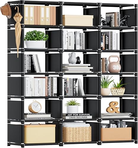 Mavivegue Bookshelf,18 Cube Storage Organizer,Book Shelf Organizer,Tall Bookcase Shelf,Book CasesShelves,Black Cube Shelf,Cubbies Closet Storage Mavivegue Bookshelf,18 Cube Storage Organizer,Book Shelf Organizer,Tall Bookcase Shelf,Book CasesShelves,Black Cube Shelf,Cubbies Closet Storage