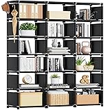 Mavivegue Bookcase, 18-Cube Extra Large Book Shelf, DIY Cube Storage Organizer for Bedroom, Living Room, Home Office - Black Black 18-Grid