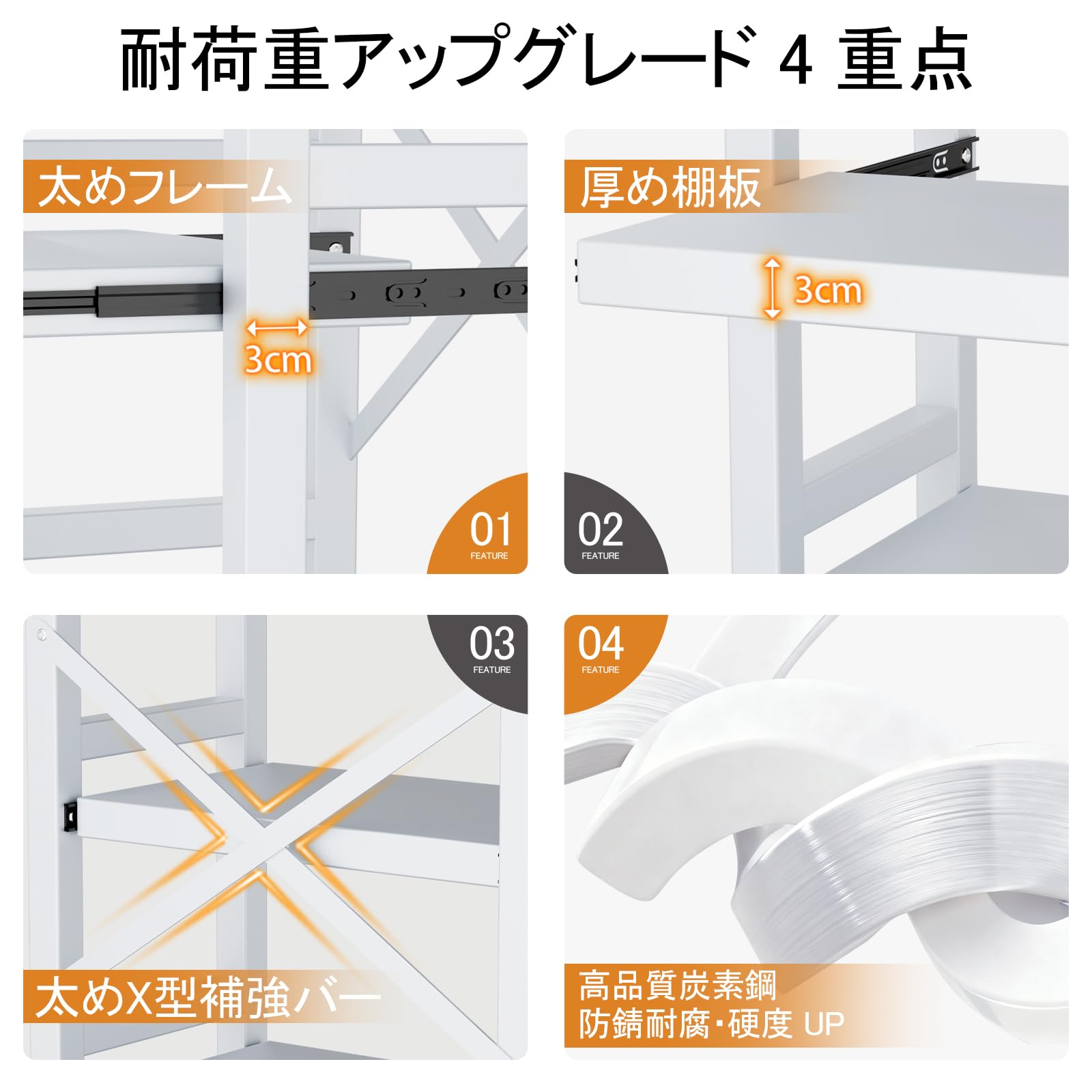 Amazon.co.jp: 【業界初 超強化リニューアル】FaitLux キッチンラック