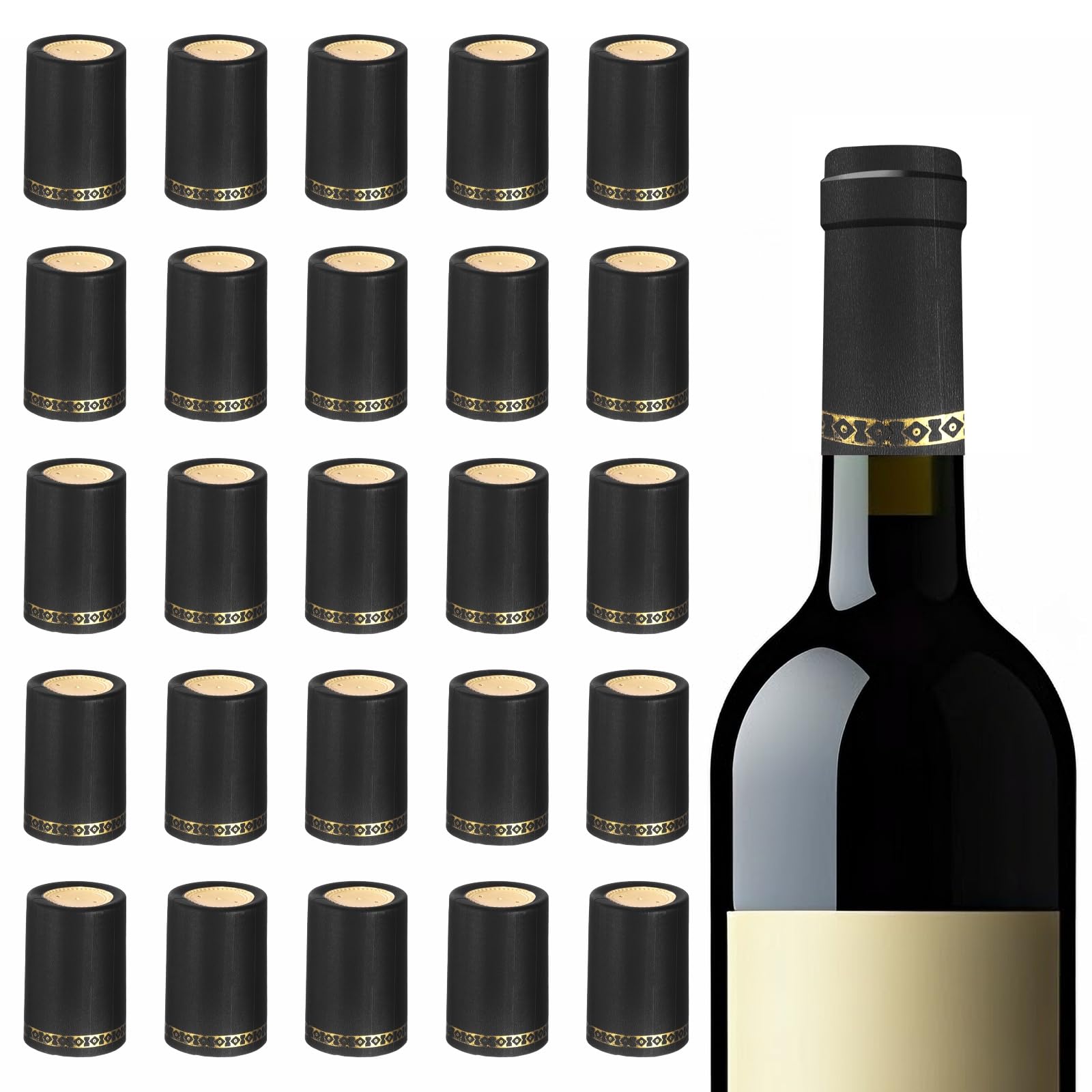 Tapas termorretractiles para vino PATIKIL y botellas de aceite negro 7