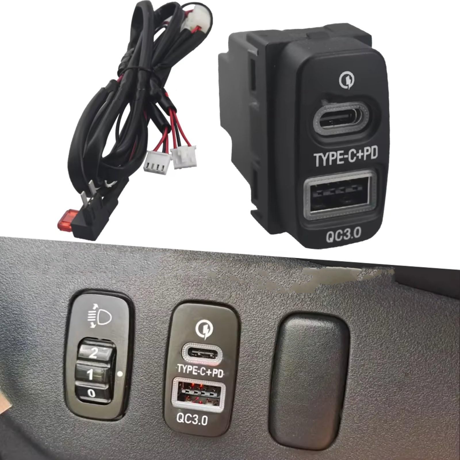 Puerto USB Consola Central Compatible Con Mitsubishi Para Outlander Coche Para Cargador PD Carga Rápida Teléfono Adaptador Salida Puerto USB