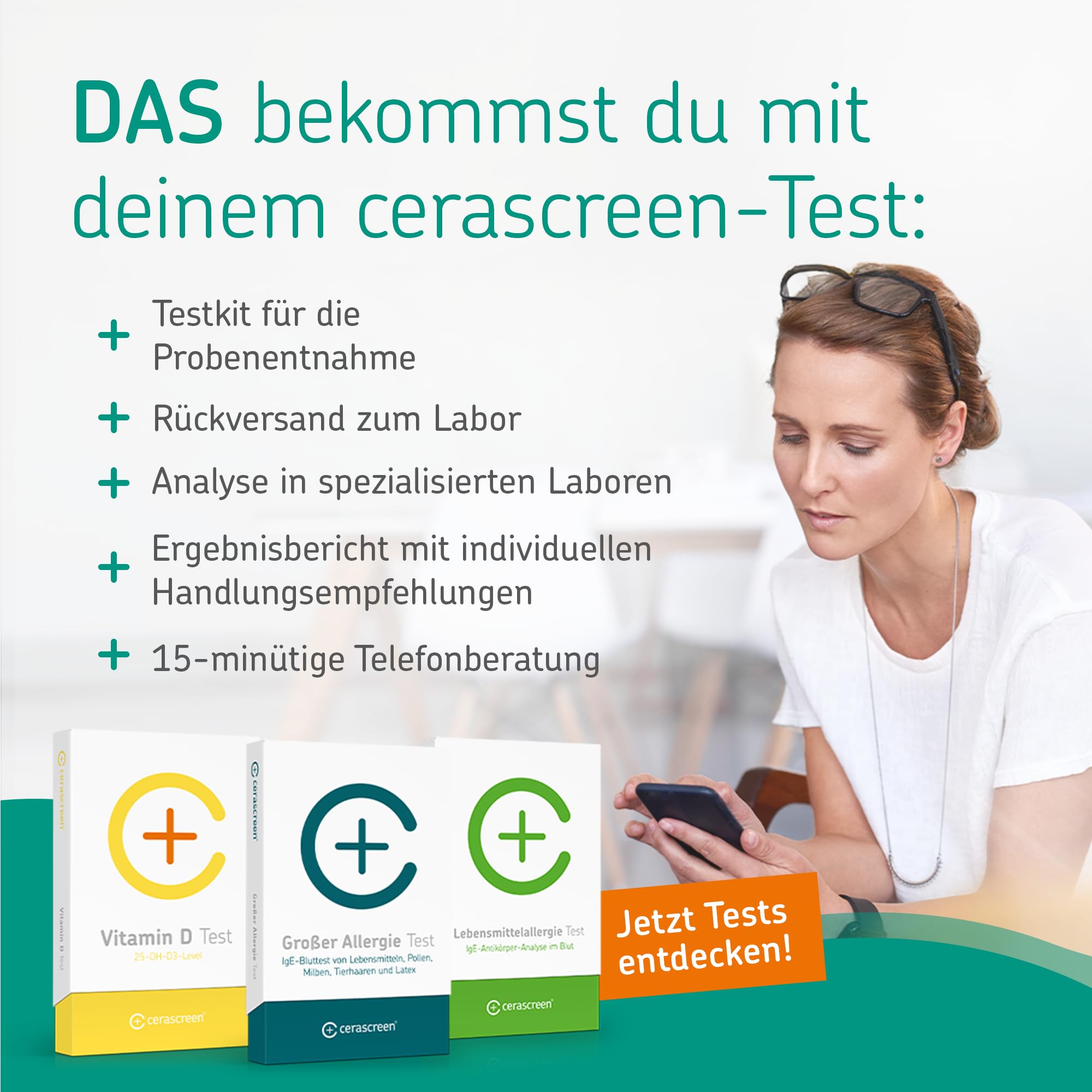 Leaky Gut Test von CERASCREEN - Zonulin Wert untersuchen | Durchlässiger Darm Test | Stuhltest einfach von Zuhause durchführen | Professionelle Analyse im medizinischen Labor