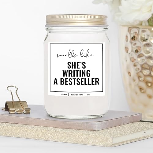 Miniatura 3 de YouNique Designs Vela de escritor de 8 onzas, regalos para autores, regalos para periodistas, regalos para escritores de velas, regalos para