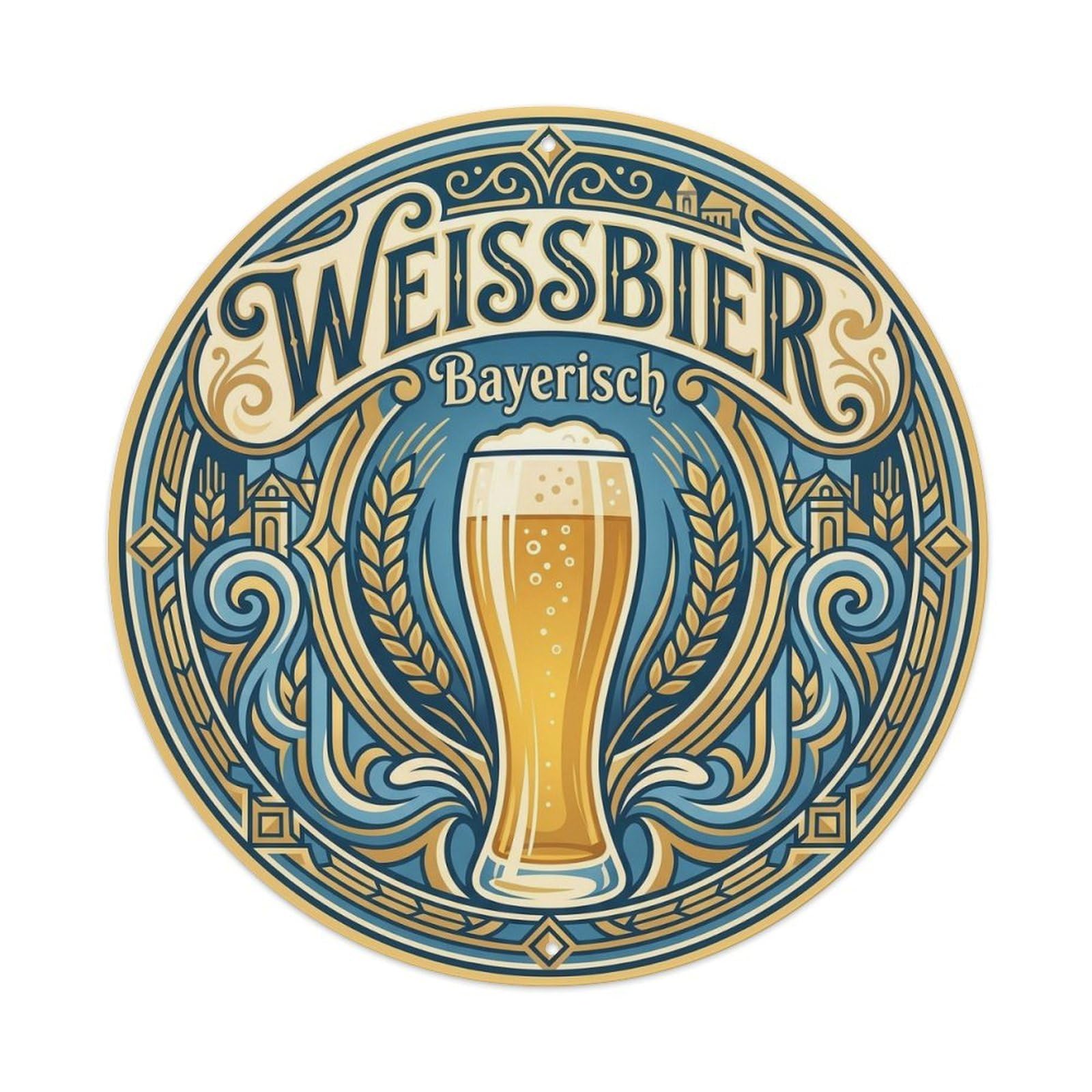 German Wheat Beer Old School Ale Craft Brew Strong Metal Tin Sign