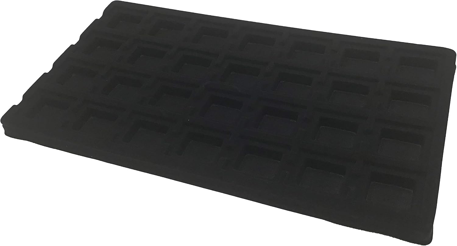N'icePackaging 12 Qty Cowhide-Black 28 Earring Slot Flocked Storage Tray Inserts - for Merchandise Jewelry & Organization
