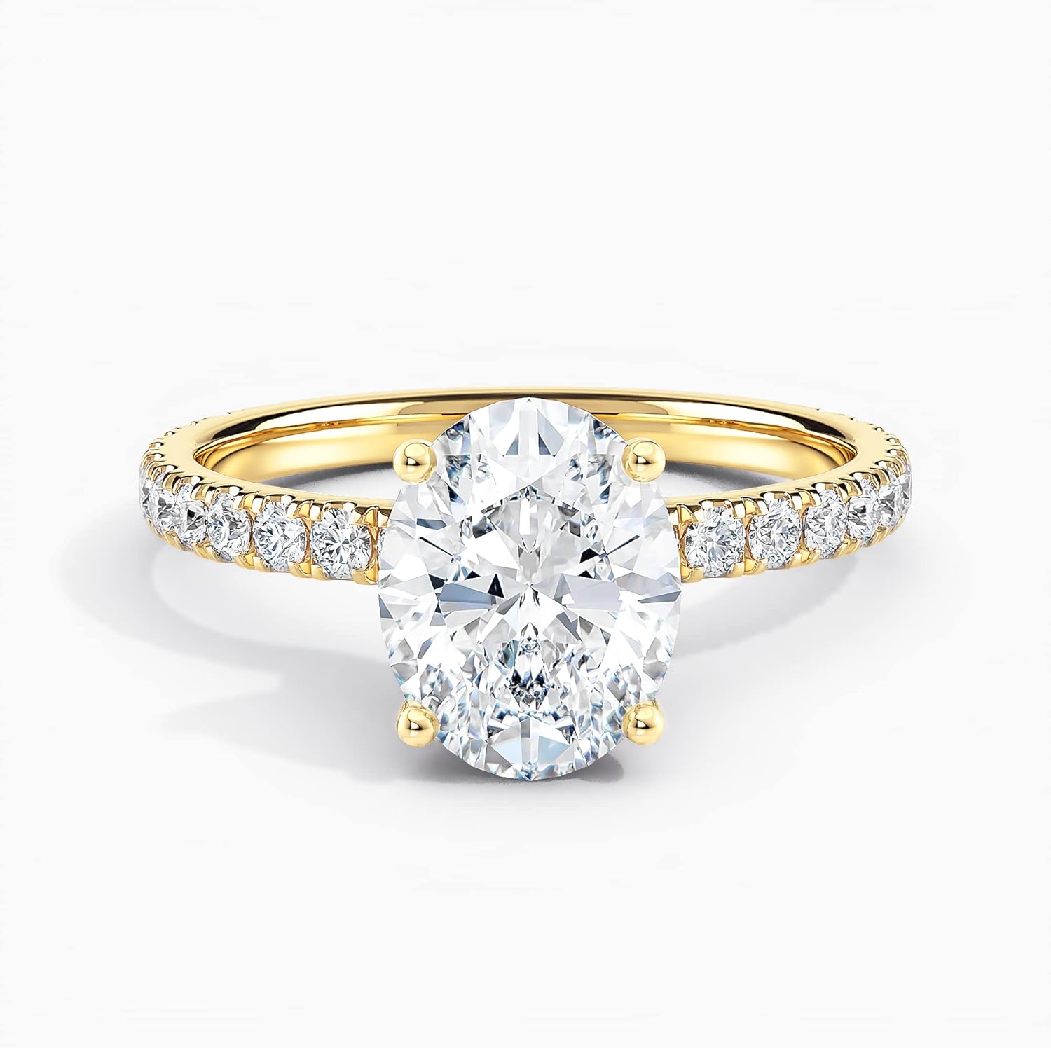 Diamond Wish IGI Certified 1 1/2 to 3 1/2 Carat Oval Lab Grown Diamond Ribbon Halo Engagement Ring for Women in 14k Gold w Side Stones (I-J/G-H, VS-SI, cttw) Anniversary Promise Ring Size 4 to 9