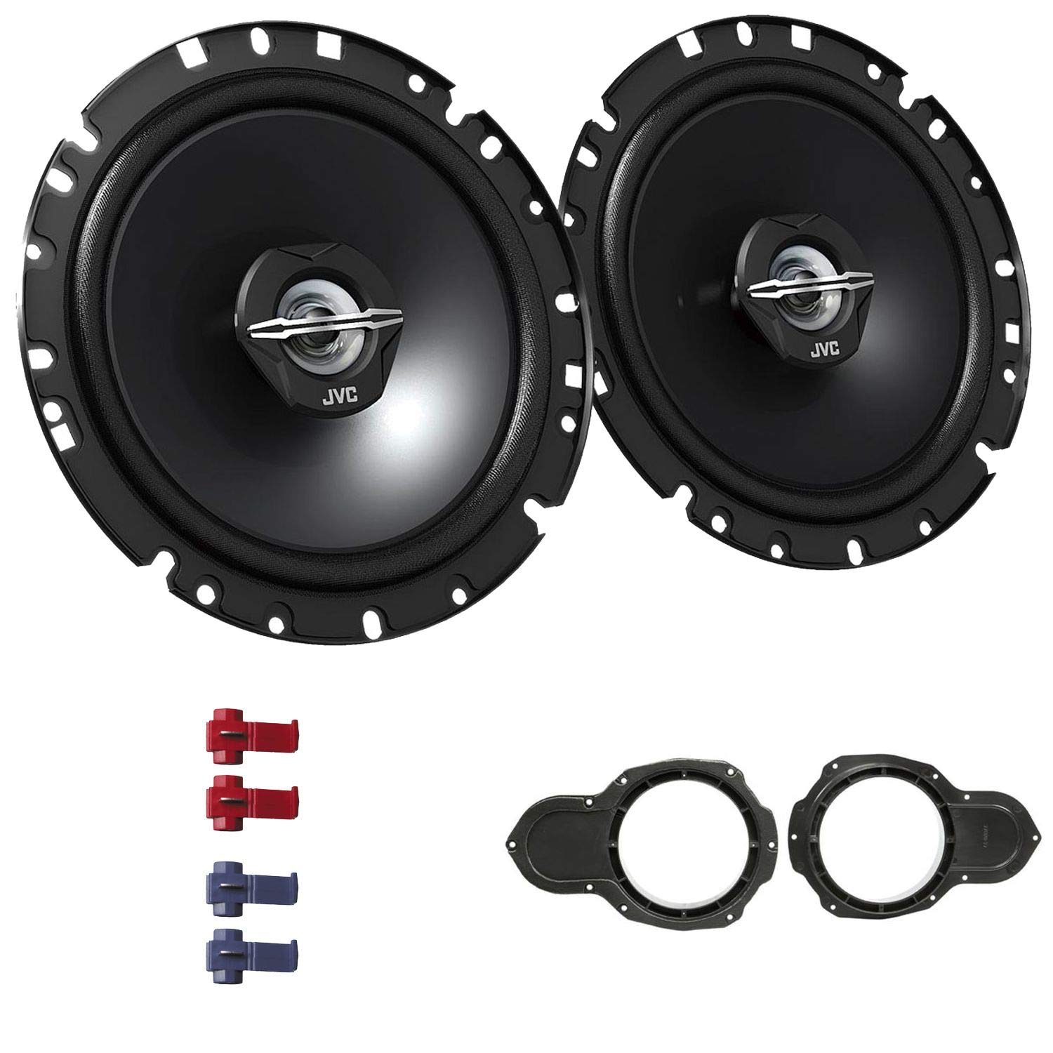 JVC CS-J1720X Lautsprecher mit Einbauset passend für VW Volkswagen Passat B6 2005-2010 Türen vorne 600 W 170mm 2 Wege Koax