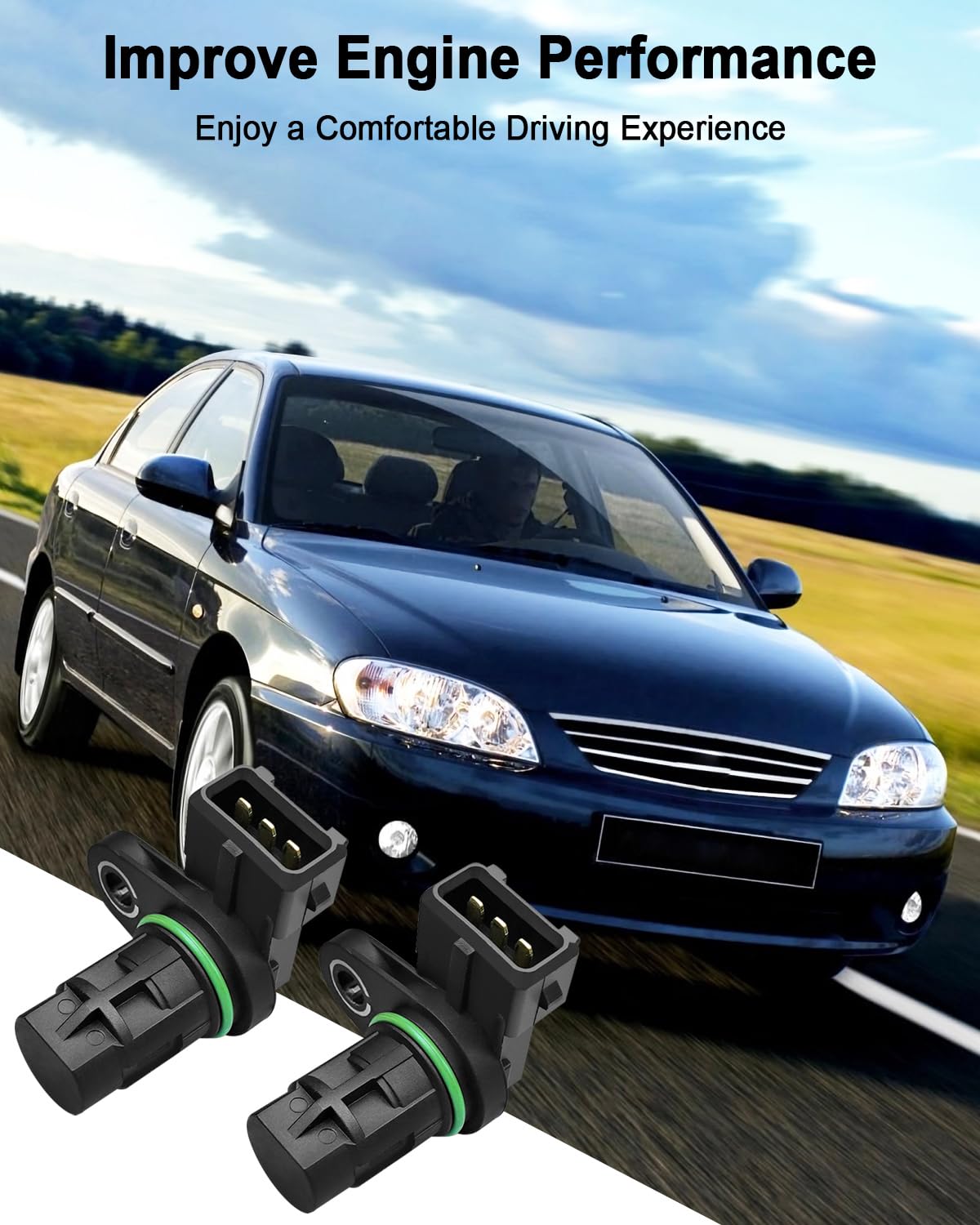 Camshaft Position Sensor - Replaces 39350-23910 For Hyundai Elantra, Kia Soul, Forte, Sportage & More, 2-Pack
