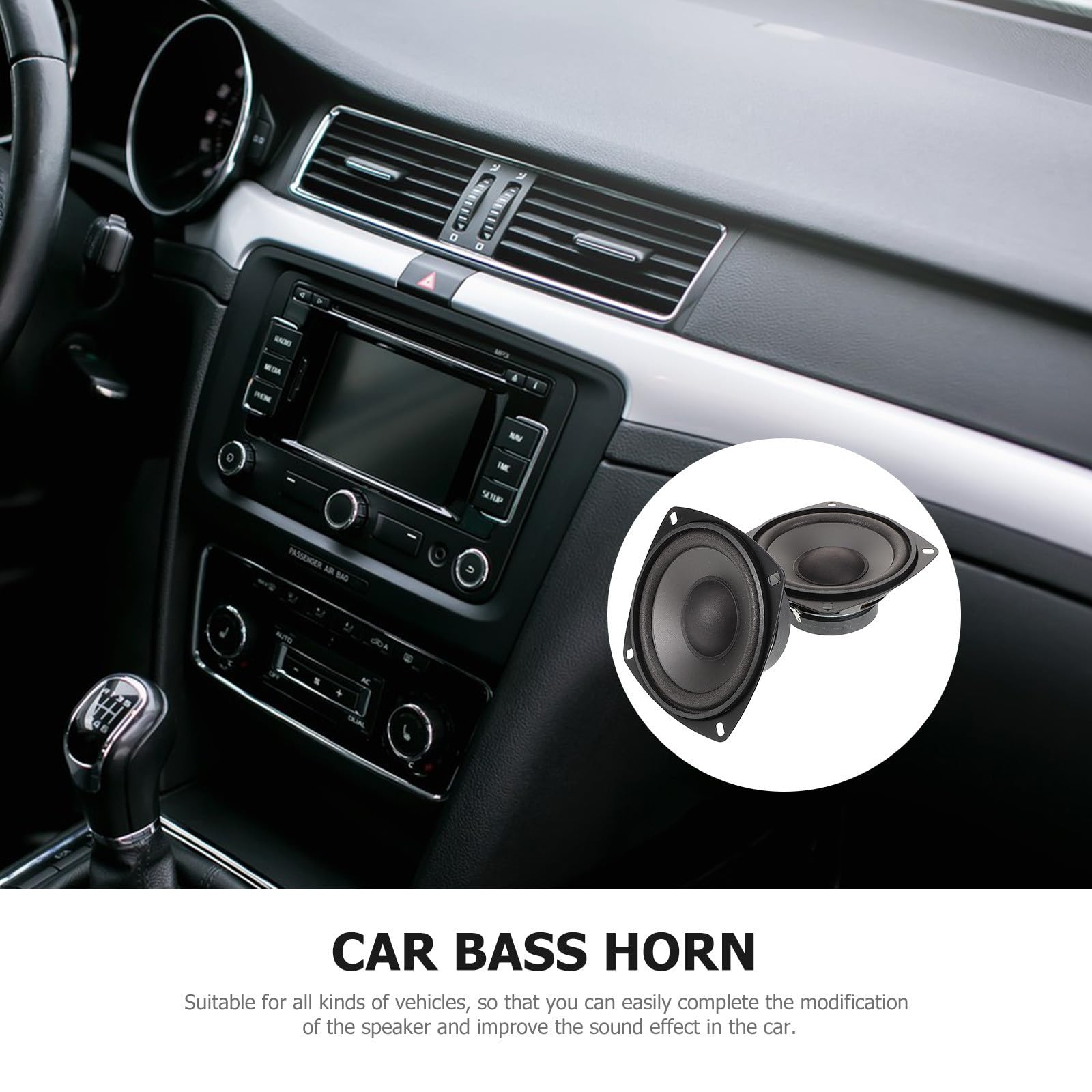 USHOBE Bocina Coaxial para Coche 600w 12v 4 Ohmio, Hierro PP Negro