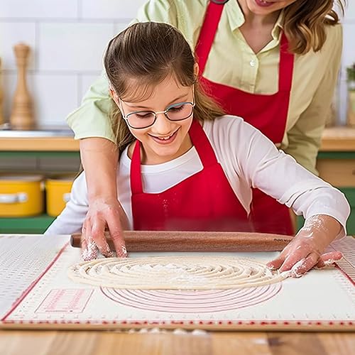 Miniatura 2 de Muso Wood Juego de rodillos franceses y alfombrillas de silicona para hornear, rodillo de madera Sapele de 15.75 pulgadas y rodillo cónico para
