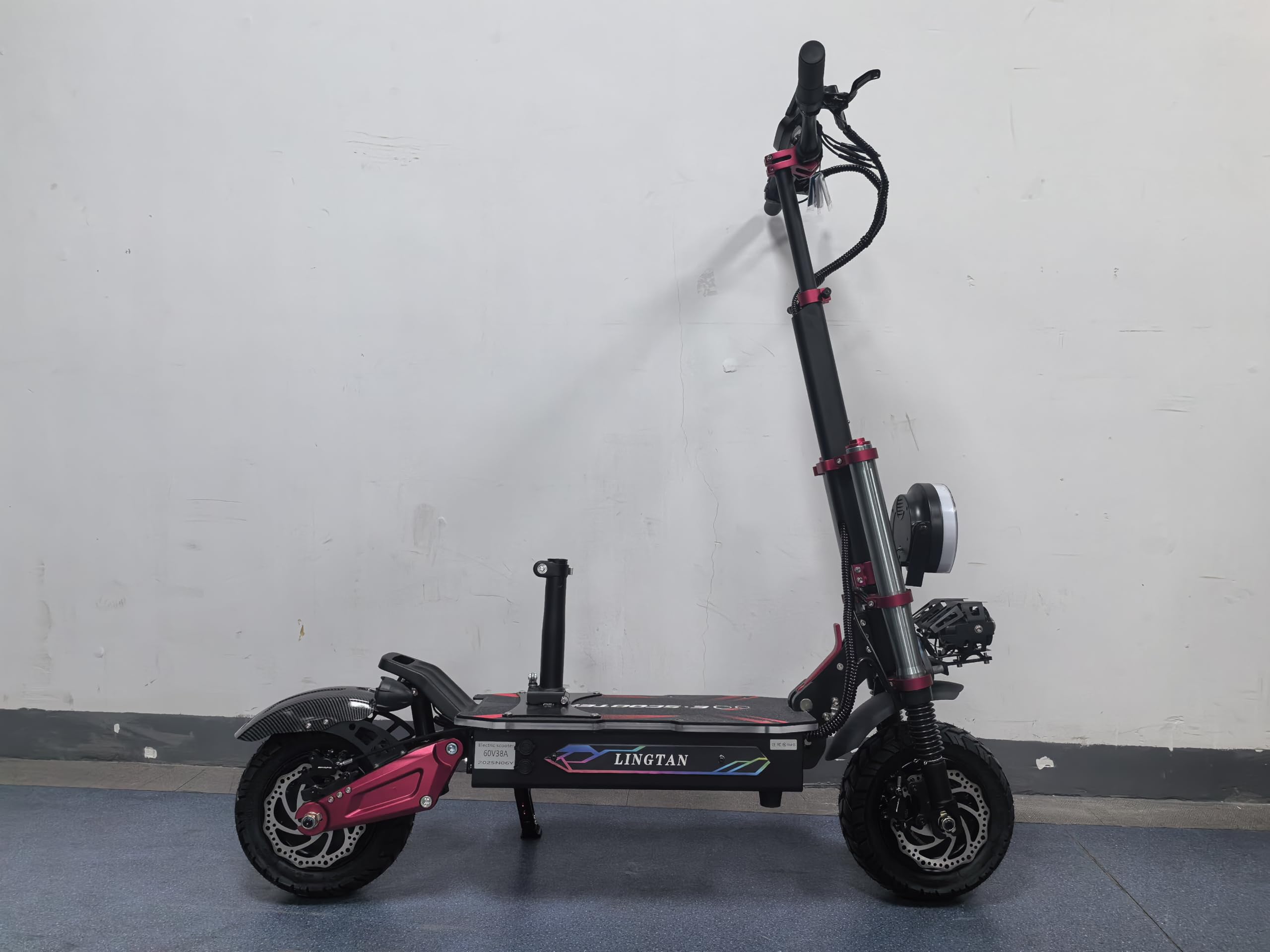 Adult Electric Scooter 55mph Off-Road 6000W Dual Motor 800lb Capacity 11-inch Puncture-Proof Tires Foldable with Seat