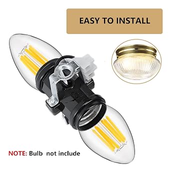 Medium Base E26 Double Light Fixture Socket,TWDRTDD Phenolic Dual Light Socket with Bracket (Pack of 1)