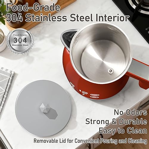 Miniatura 6 de Penguin - Hervidor eléctrico inalámbrico de 1.25 litros con 5 ajustes preestablecidos de temperatura, 1200 W de ebullición rápida, mantiene el calor