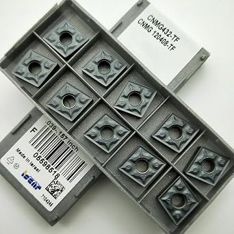 GBJ 10pcs CNMG 432-TF CNMG120408 -TF Grey 80 Carbide Turning Inserts for Steel and Stainless Iron Lathe Carbide Inserts for MCLNR/LInserts Holder CNMG 432-TF C907