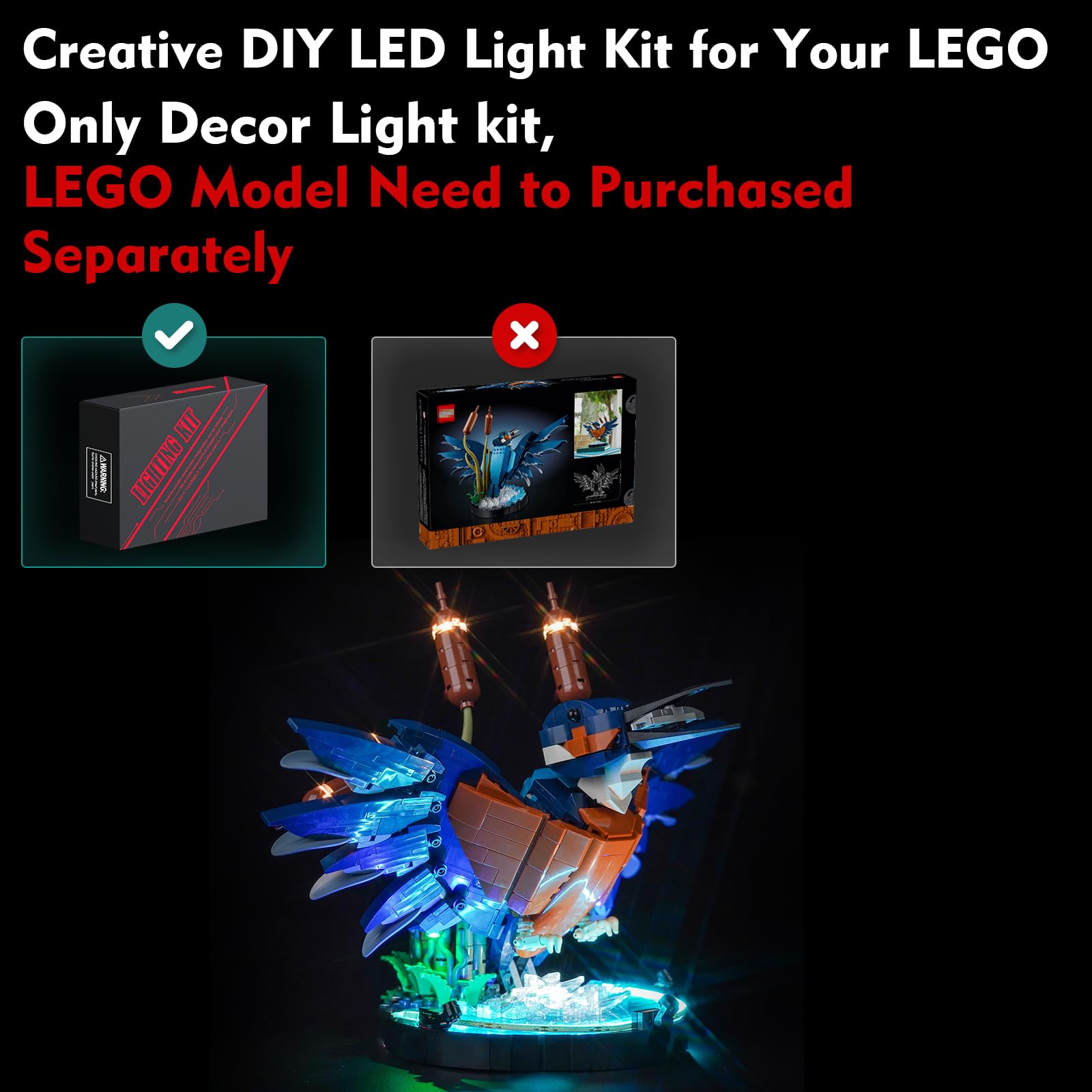 Light Kit for Lego Kingfisher Bird Lighting Set for Lego 10331 Kingfisher Bird - Not Include Models, Just Light Kit - Image 2