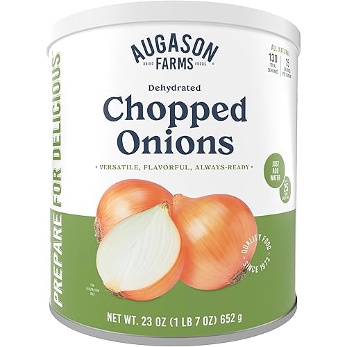 Dehydrated Chopped Onions Emergency Food Supply, 130 Servings, 25 Year Shelf Life, Great for Cooking and Baking - Dehydrated Meals, Survival Food Camping Essentials Can