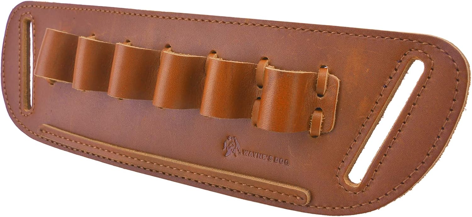 Real Leather Cartridge Loop Holder Belt Slide Ammo Bullet Loops for .38/.357/.45 /.308 /12GA/16GA/20GA/Caliber