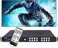 Vista 10 de OREI Interruptor de matriz HDMI 4K 4x4 y controlador de pared de video, pantalla dividida UHD 2x2/1x4/4x1, 4K @60Hz 4:4:4, HDMI 2.0 HDCP 2.2, remoto