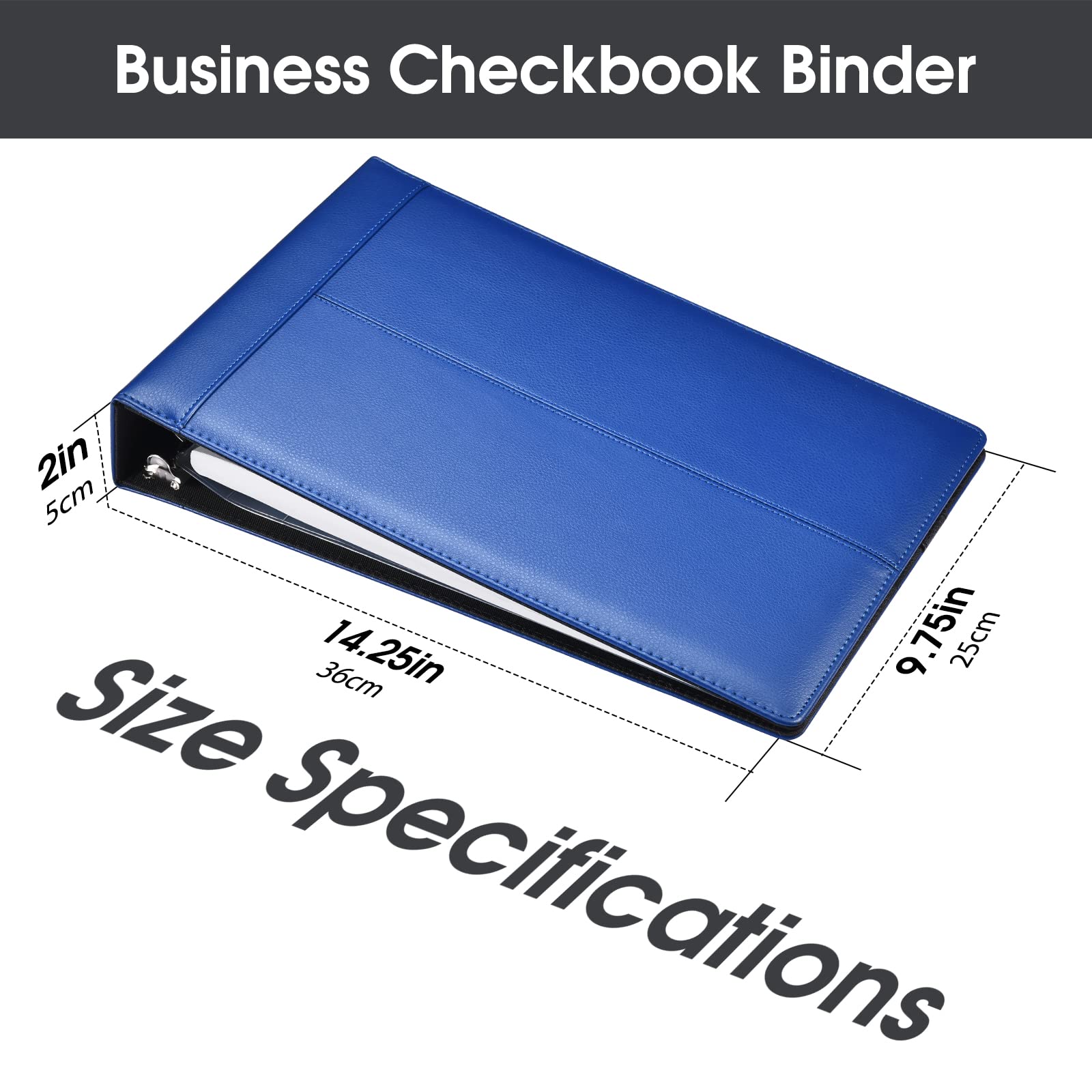 Checkbook Holder 7-Ring Business Check Binder - PU Leather Portfolio ...