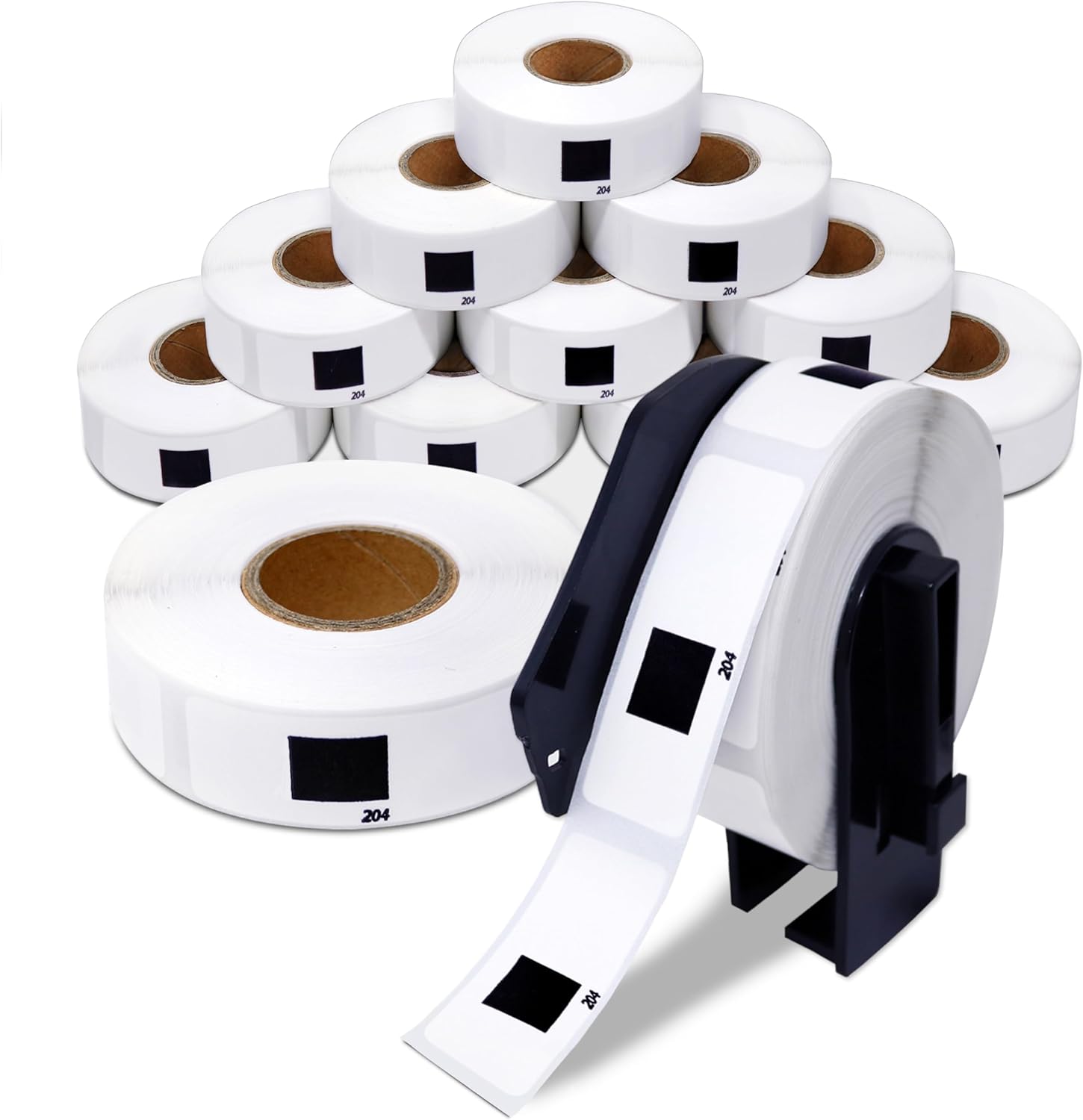 Aegis Adhesives - Replacement for Brother DK-1204 (12 Rolls, 4800 Total) 0.66" X 2.1" Direct Thermal Address Labels with Reusable Frame - Compatible with QL Printers, QL-800, QL-810W, QL-820NWB