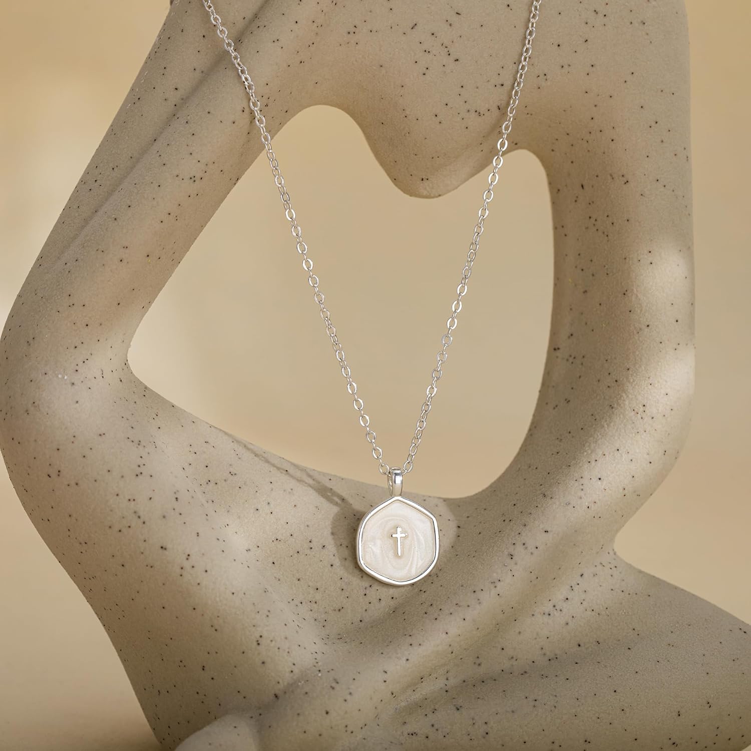 Tewiky Cross Necklace for Women-Dainty Simple 14k Gold Plated Cross Pendant Cute Necklaces for Women Jewelry - Image 6