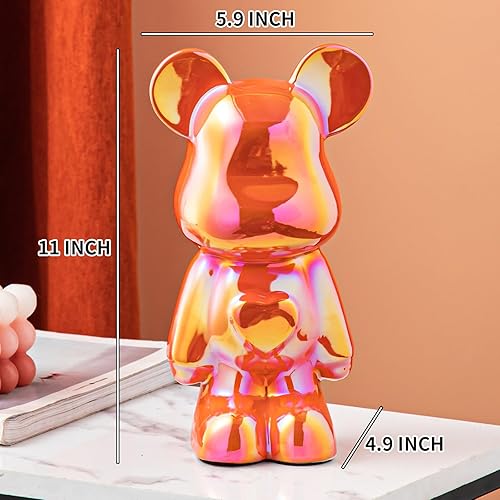 Miniatura 10 de Yundu Alcancía de cerámica para niños y adultos  Bearbrick, KAWS, banco de monedas para niñas y niños  Decoración de oso de amor rosa  Decoración